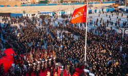 استبدال راية الإمام الحسين "ع" خارج الصحن الشريف لأول مرة